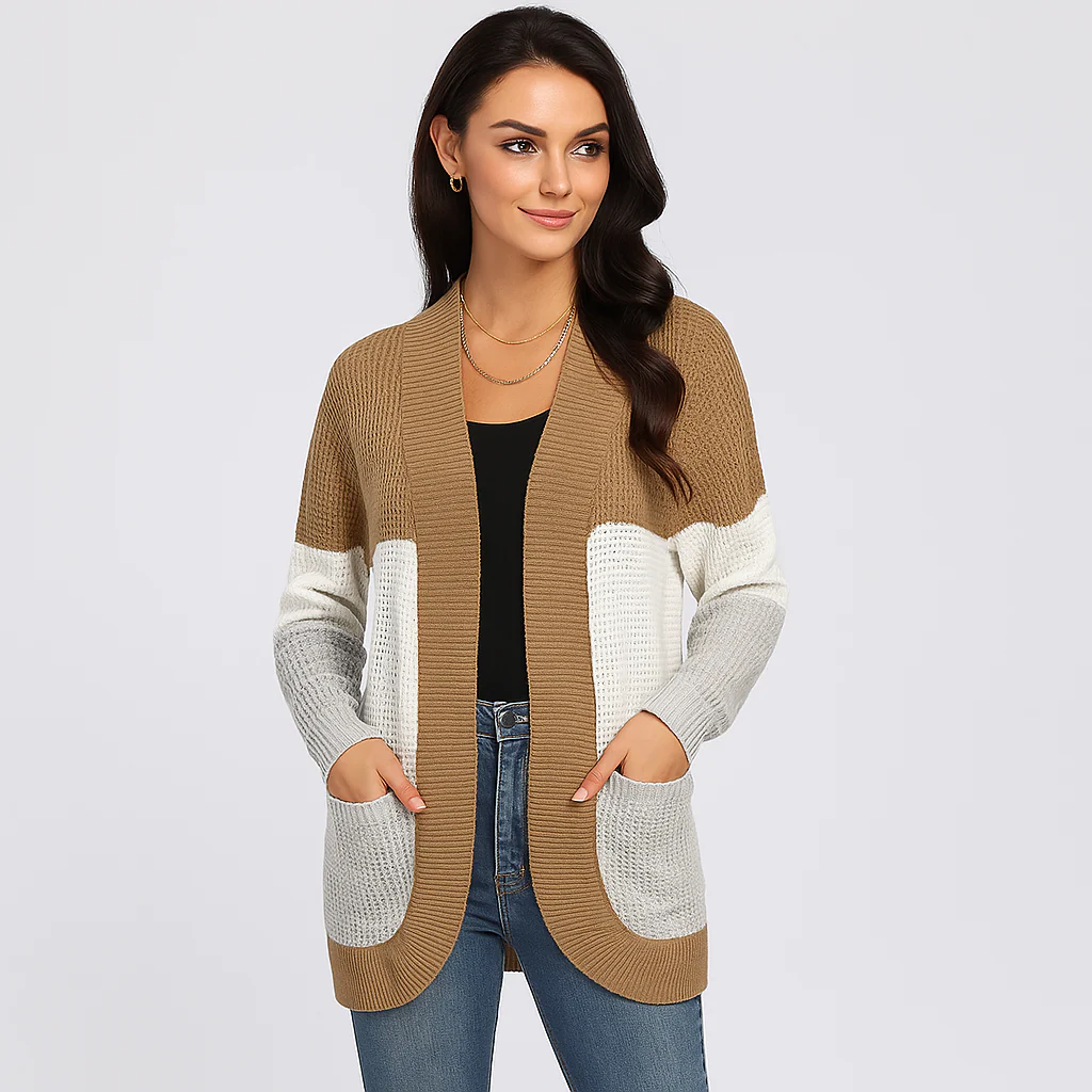Cardigan en Tricot Dame Groft - Décontractée Silhouette - Poches Pratiques - Image 5