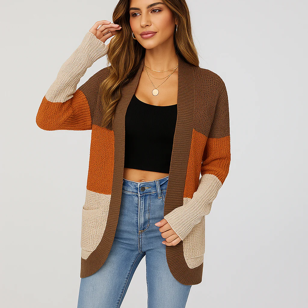 Cardigan en Tricot Dame Groft - Décontractée Silhouette - Poches Pratiques - Image 6