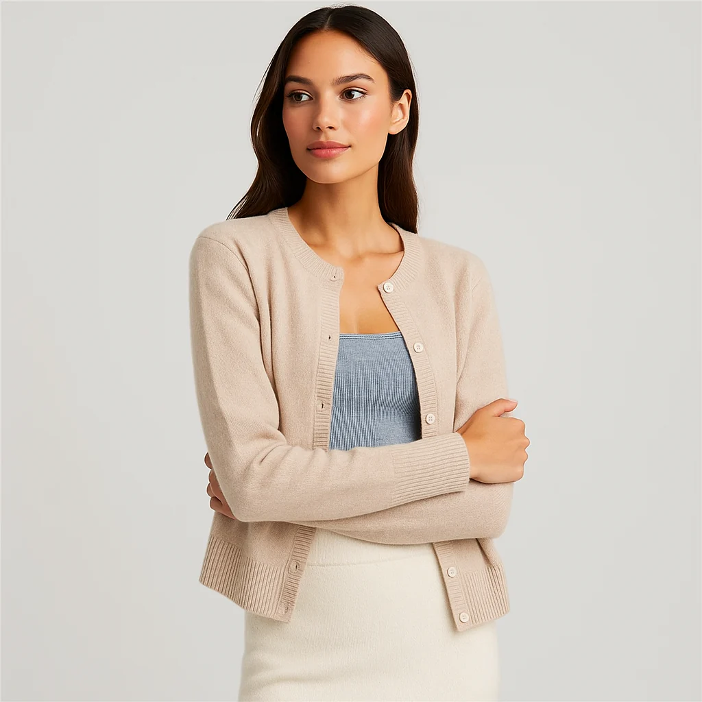 Cardigan femme uni doux et raffiné - Image 4