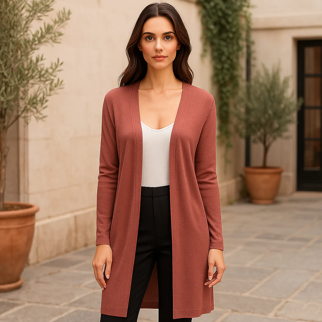 Cardigan Long Élégant en Maille Douce - Image 3