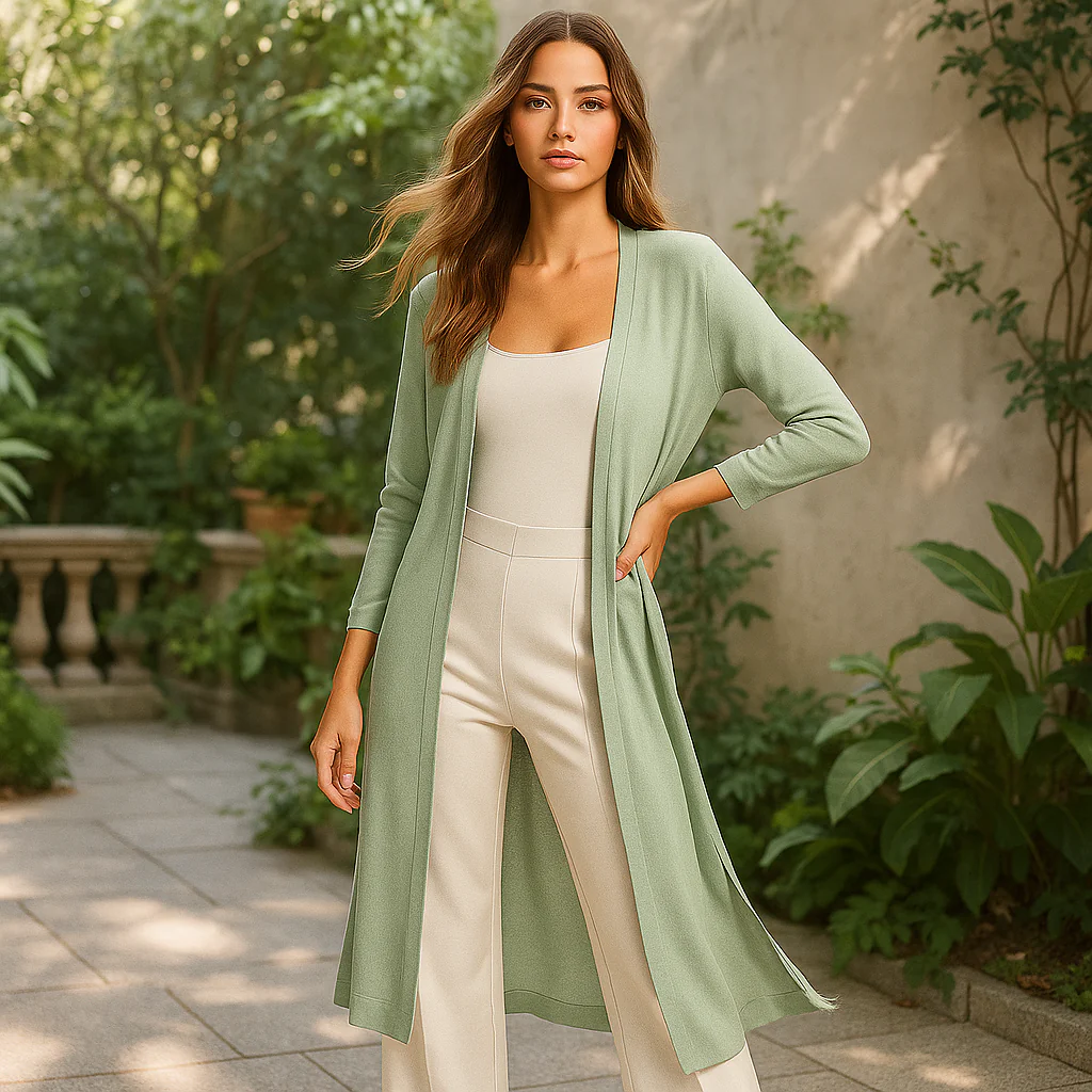 Cardigan Long Élégant en Maille Douce - Image 5