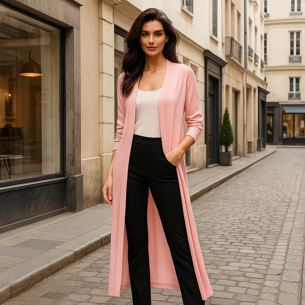 Cardigan Long Élégant en Maille Douce - Image 7