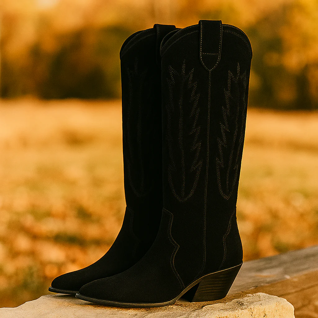 Celeste - Bottes Cowboy Suède Brodées Confort Élégant - Image 2