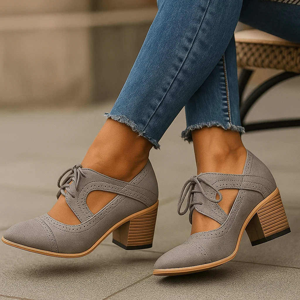 Chaussures à talon rétro femme - Image 2