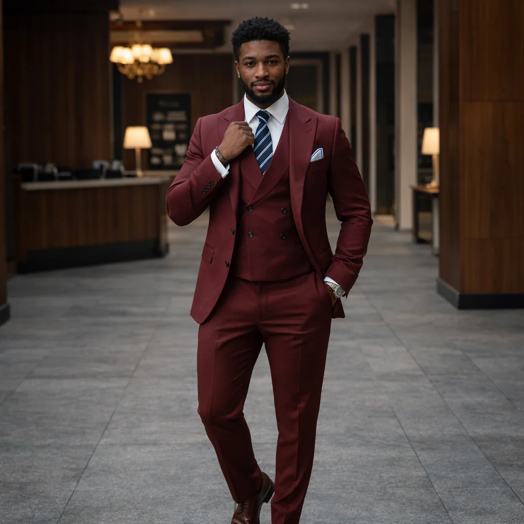 Costume 3 pièces pour homme | Veste, Gilet, Pantalon | Classique, Élégant, So... - Image 3