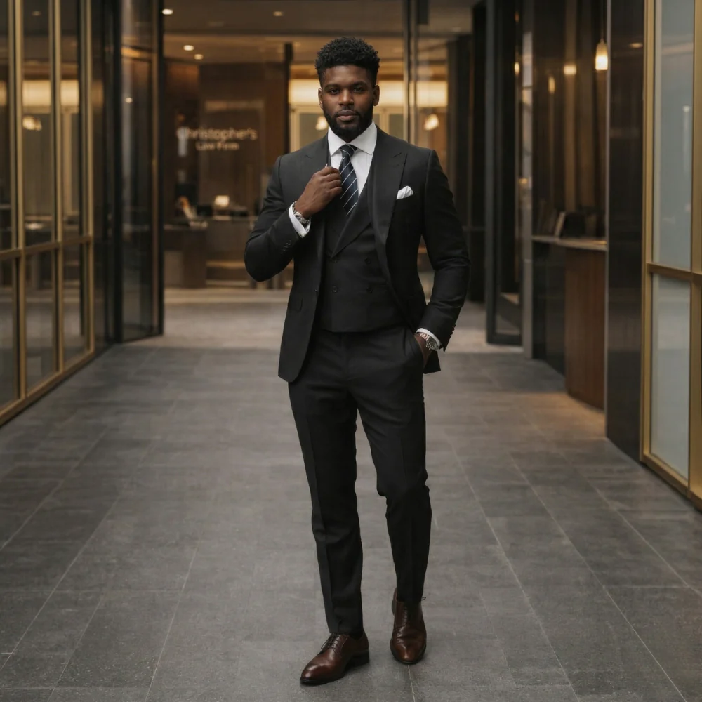 Costume 3 pièces pour homme | Veste, Gilet, Pantalon | Classique, Élégant, So... - Image 5