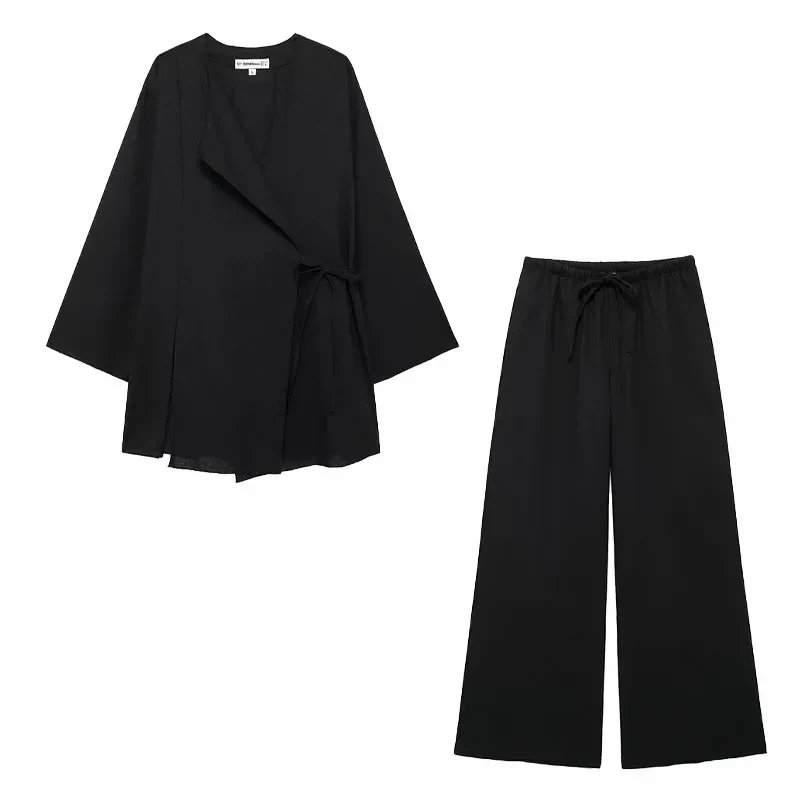 Costume féminin en lin - Élégant - Ensemble deux pièces - Image 6