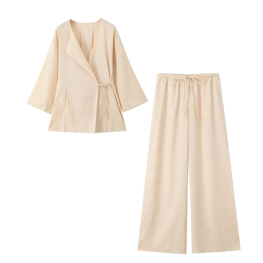 Costume féminin en lin - Élégant - Ensemble deux pièces - Image 7