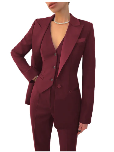 Costume femme trois pièces - blazer - gilet - pantalon - Image 3
