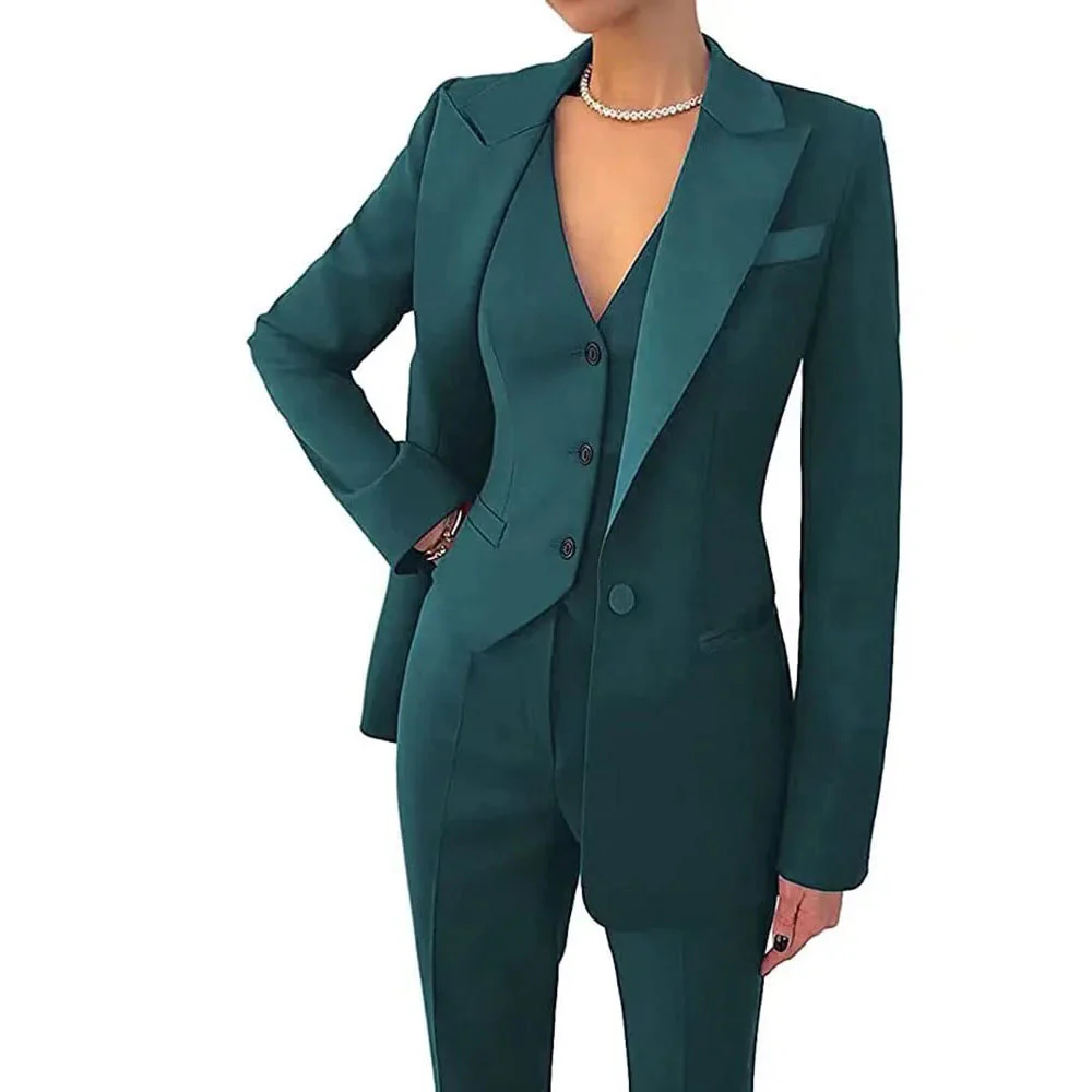 Costume femme trois pièces - blazer - gilet - pantalon - Image 4