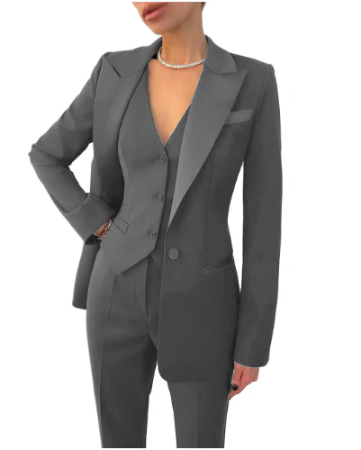 Costume femme trois pièces - blazer - gilet - pantalon - Image 5