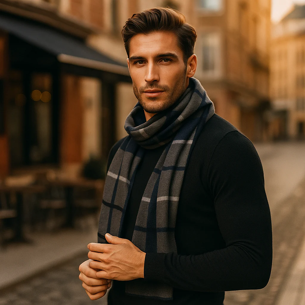 Écharpe d'hiver luxueuse pour homme - Image 2