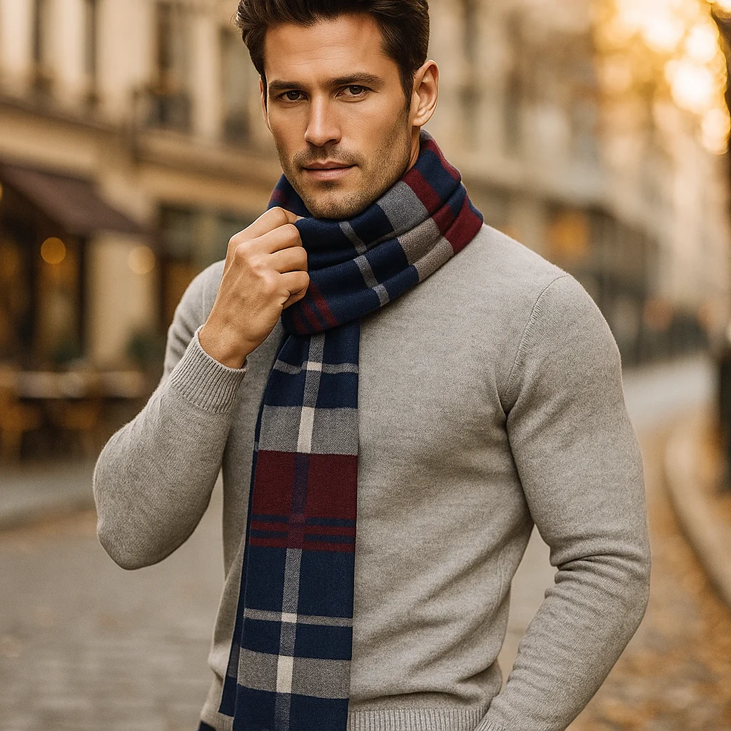 Écharpe d'hiver luxueuse pour homme - Image 3