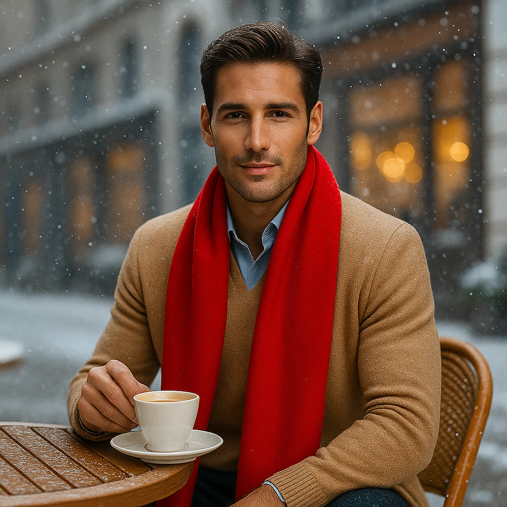 Écharpe Rouge Élégante et Douce – Accessoire Chic et Chaleureux pour l’Hiver - Image 3