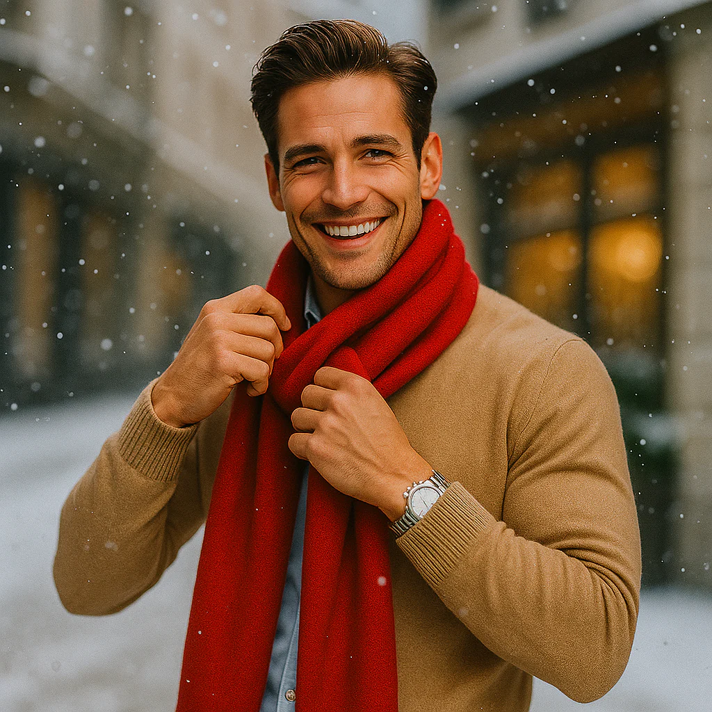 Écharpe Rouge Élégante et Douce – Accessoire Chic et Chaleureux pour l’Hiver - Image 4