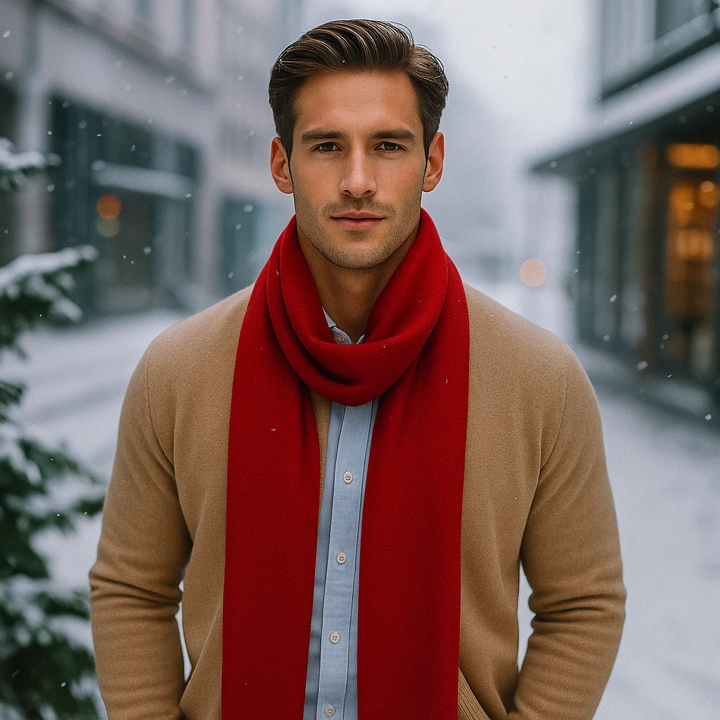Écharpe Rouge Élégante et Douce – Accessoire Chic et Chaleureux pour l’Hiver - Image 5