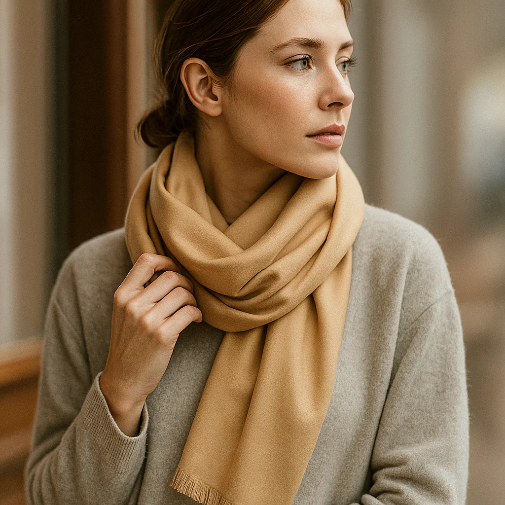 Écharpe Unie Livia – Élégance et Douceur d’Hiver - Image 4