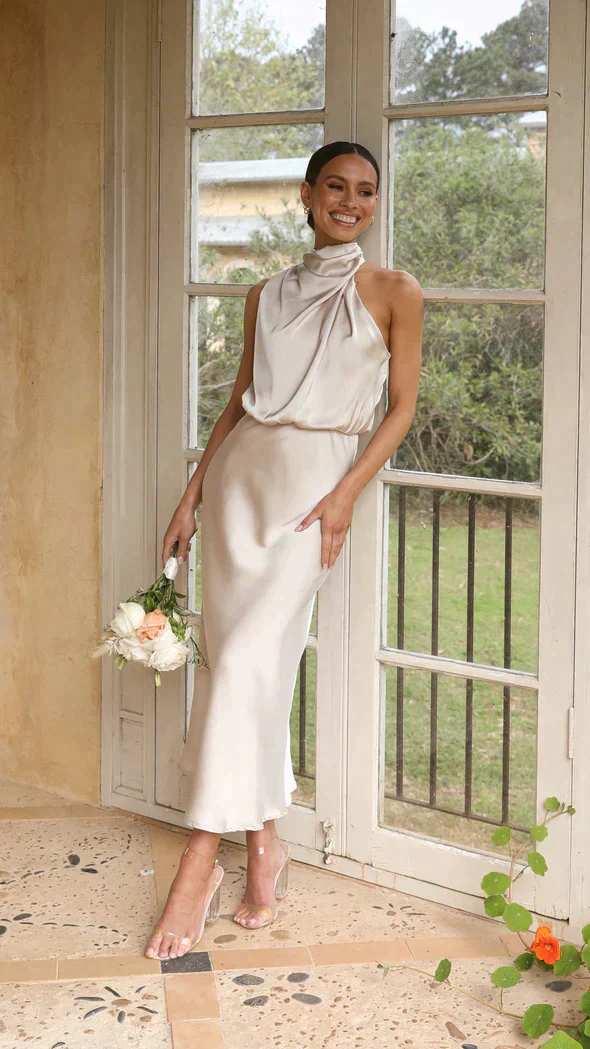 Élodie Robe de Soirée Midi Élégante Coupe Fluide Chic Intemporel - Image 3