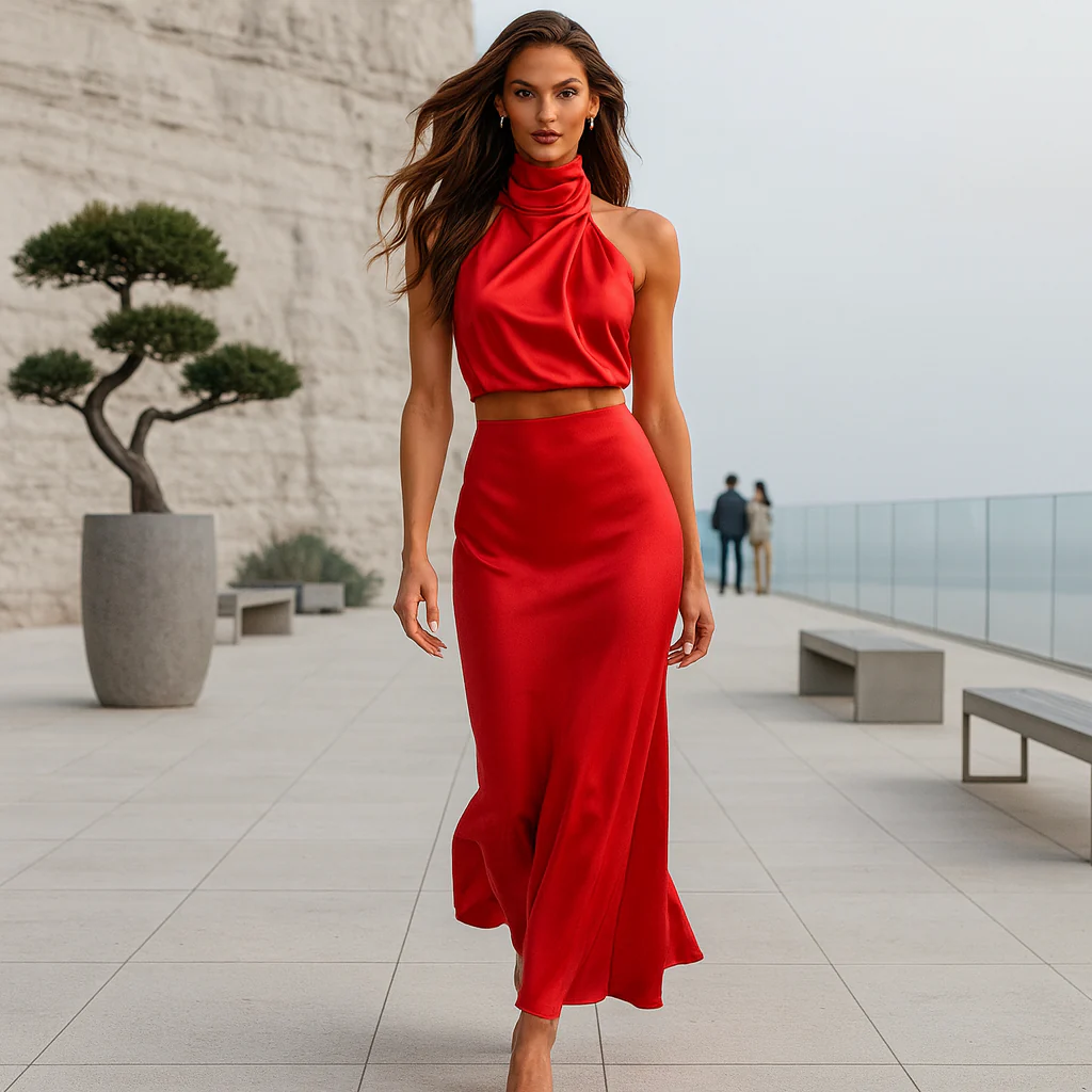 Ensemble femme - jupe maxi - top fluide - Image 4