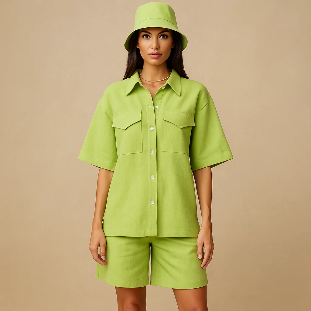 Ensemble Haut et Shorts Femme - Coupe Décontractée - Poches Pratiques - Image 4
