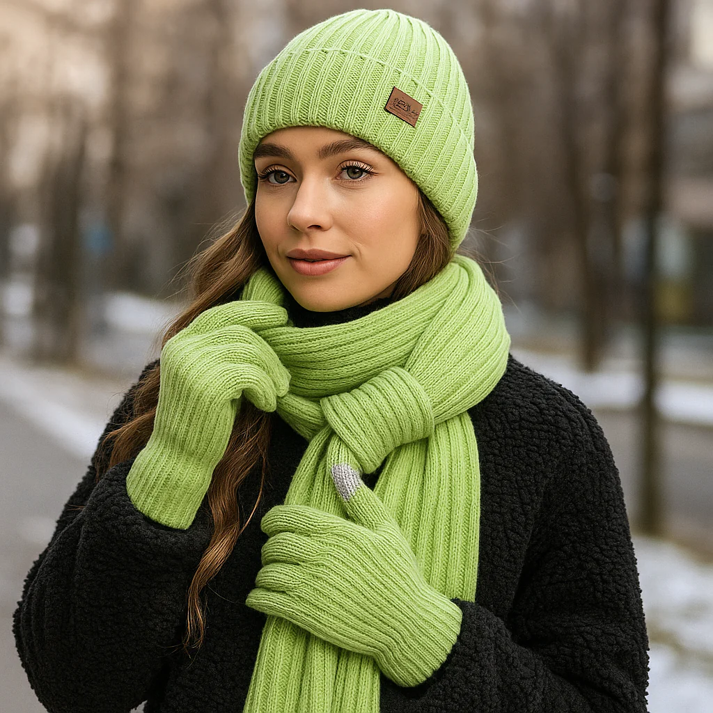 Ensemble Wintercomfort – Bonnet, Écharpe et Gants Chauds - Image 7