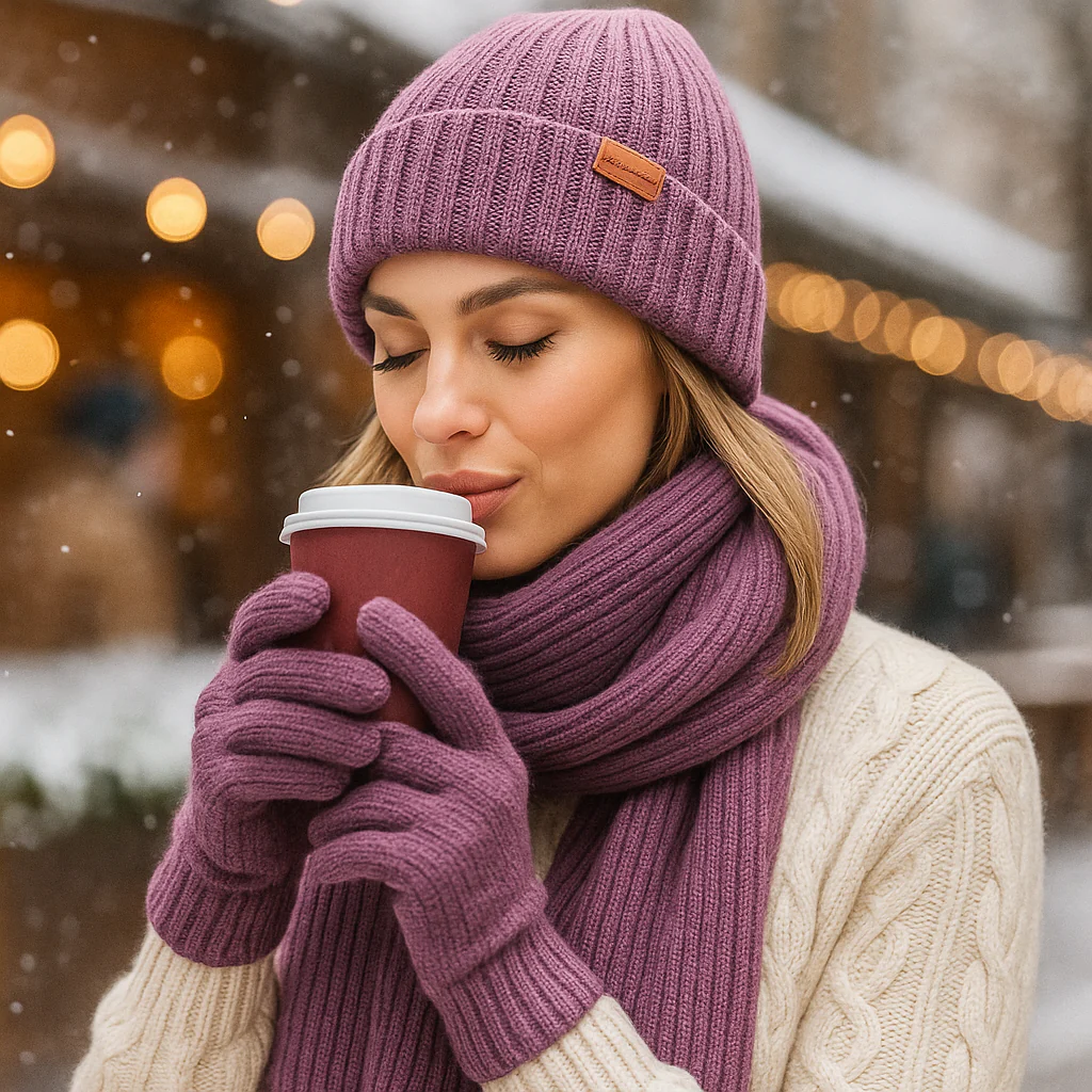Ensemble Wintercomfort – Bonnet, Écharpe et Gants Chauds - Image 9