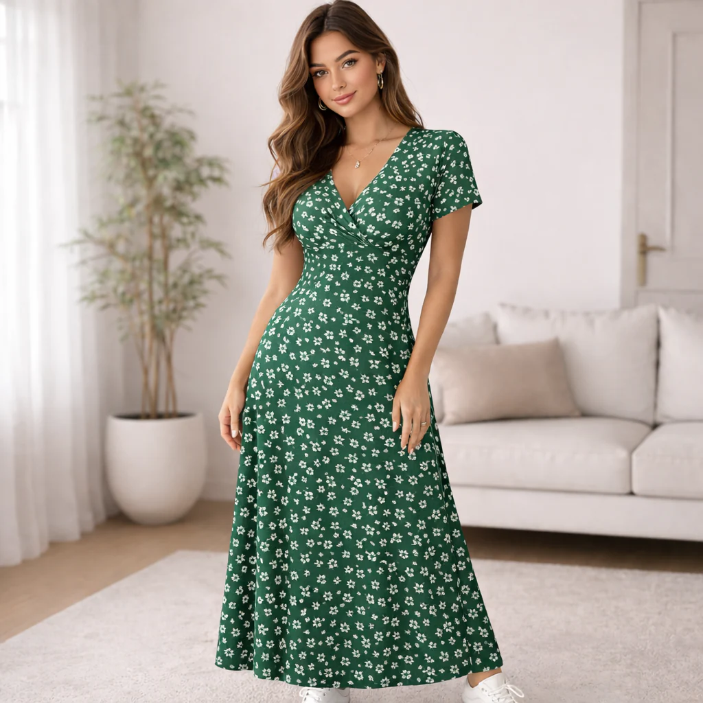 Robe Maxi Florale | Femme, Tissu Léger | Style Casual Estival - Image 3