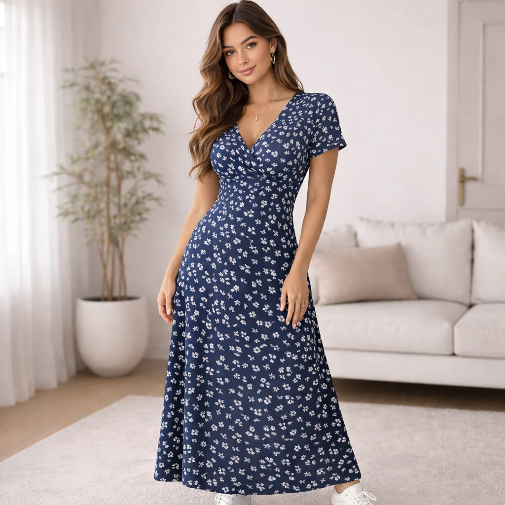 Robe Maxi Florale | Femme, Tissu Léger | Style Casual Estival - Image 5