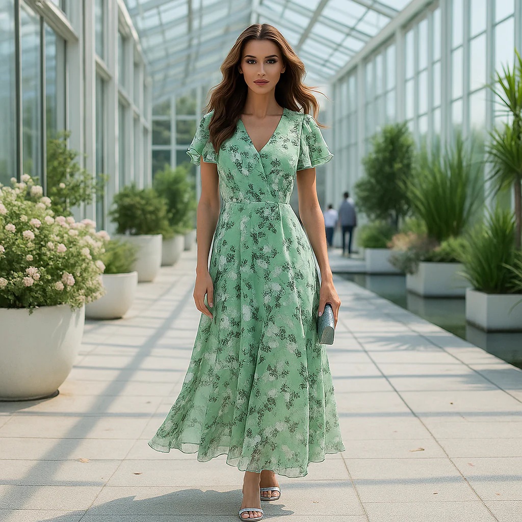 Gabrielle - Robe de soirée élégante - À fleurs - Longue - Image 2