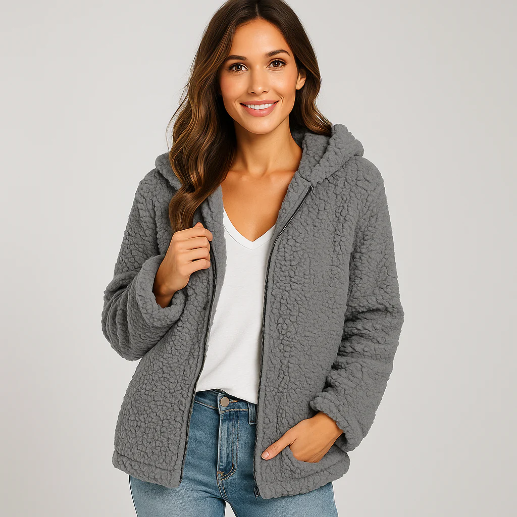Gilet à Capuche Zippé Confort Douillet Élégant - Image 6