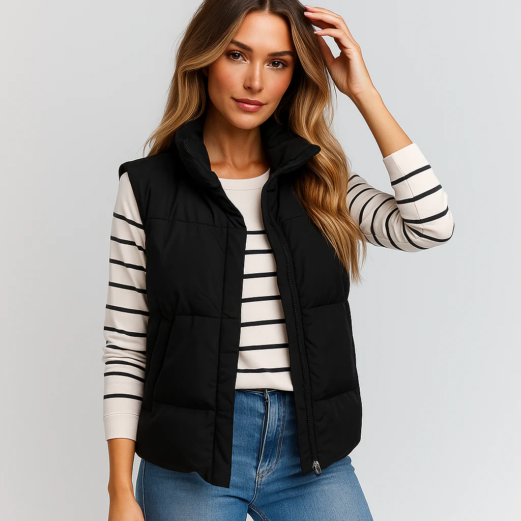 Gilet avec Fermeture Éclair - Poches Pratiques - Confort et Style - Image 3
