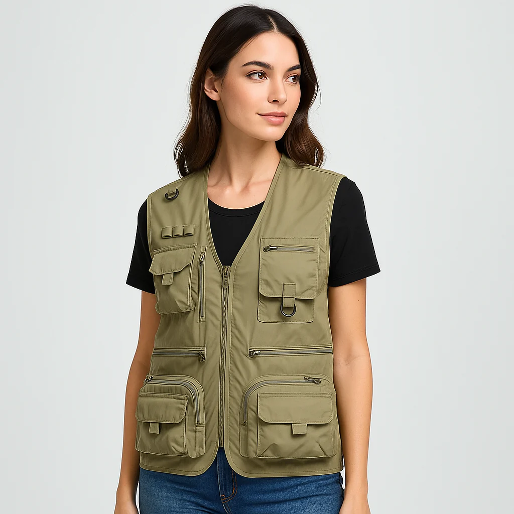 Gilet d'été Multi Poches - Fonctionnel - Léger - Élégant - Image 4
