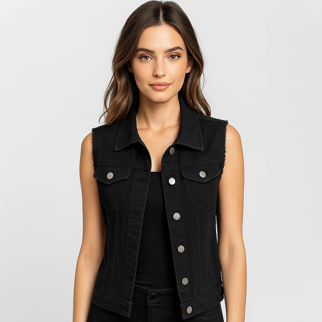 Gilet en Denim Sans Manches - Couleurs Claires - Collection Printemps - Image 7