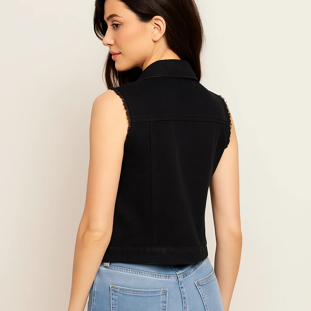 Gilet en Denim Sans Manches - Couleurs Claires - Collection Printemps - Image 8