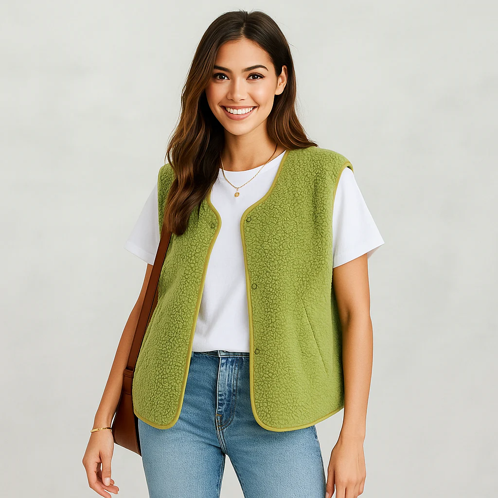 Gilet sans manches en V - Chaud & Élégant Modèle Automne-Hiver - Image 3