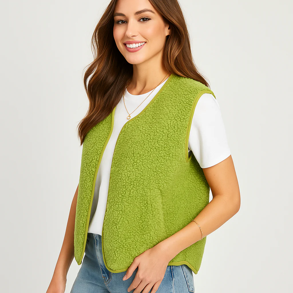 Gilet sans manches en V - Chaud & Élégant Modèle Automne-Hiver - Image 4