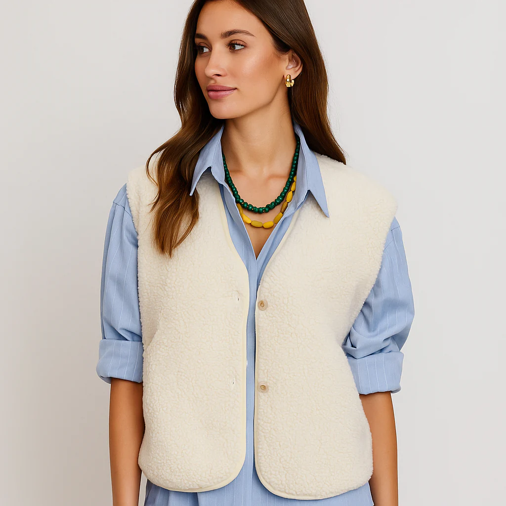 Gilet sans manches en V - Chaud & Élégant Modèle Automne-Hiver - Image 6