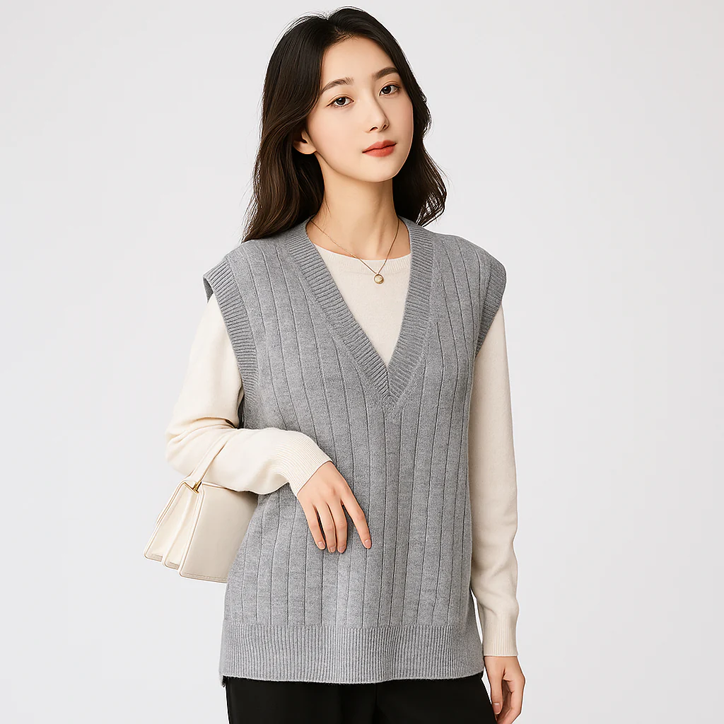 Gilet V-Cou Intelligent - Confort Tricoté pour Femmes - Image 3