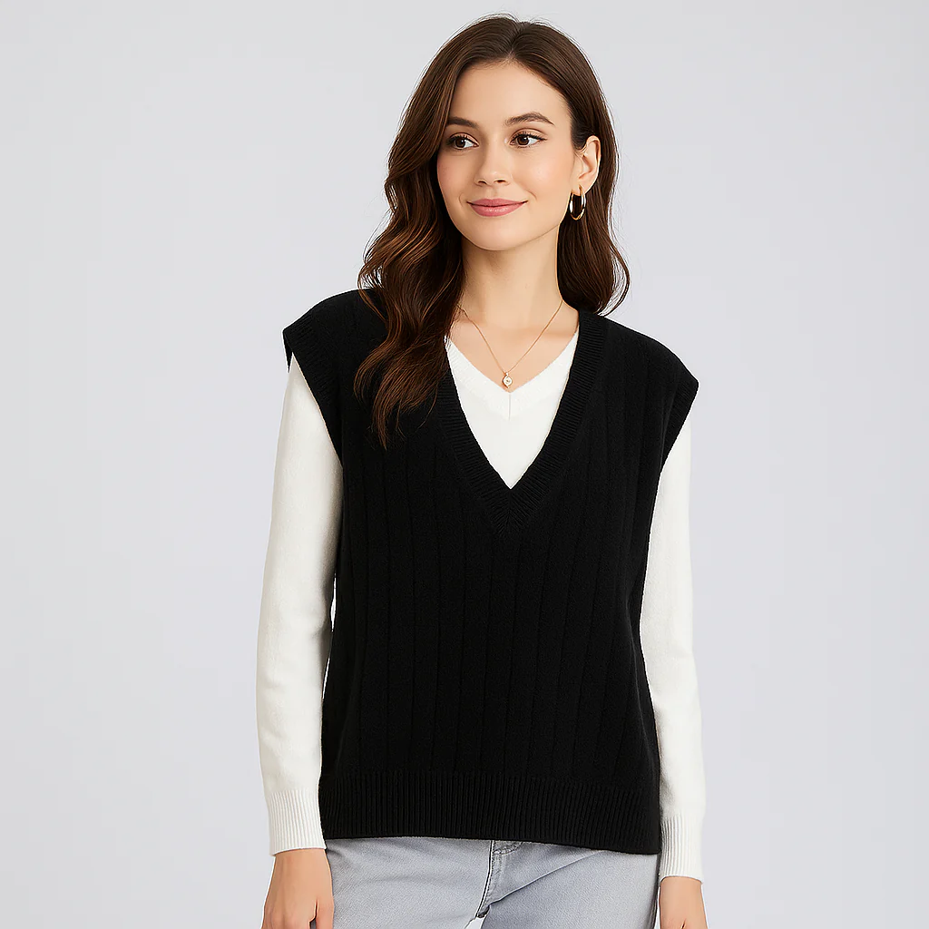 Gilet V-Cou Intelligent - Confort Tricoté pour Femmes - Image 4