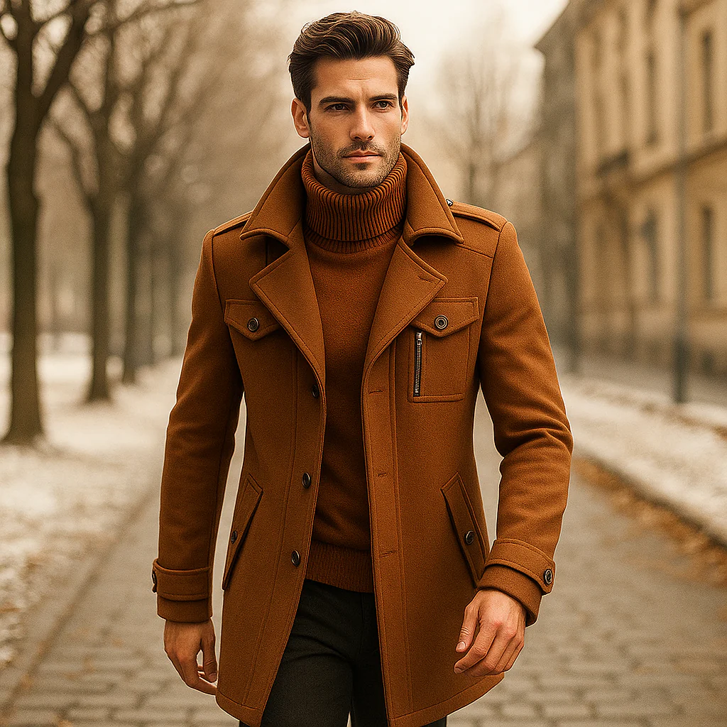Grayson Veste d'Hiver - Col Double - Élégance Masculine Chaude - Image 2