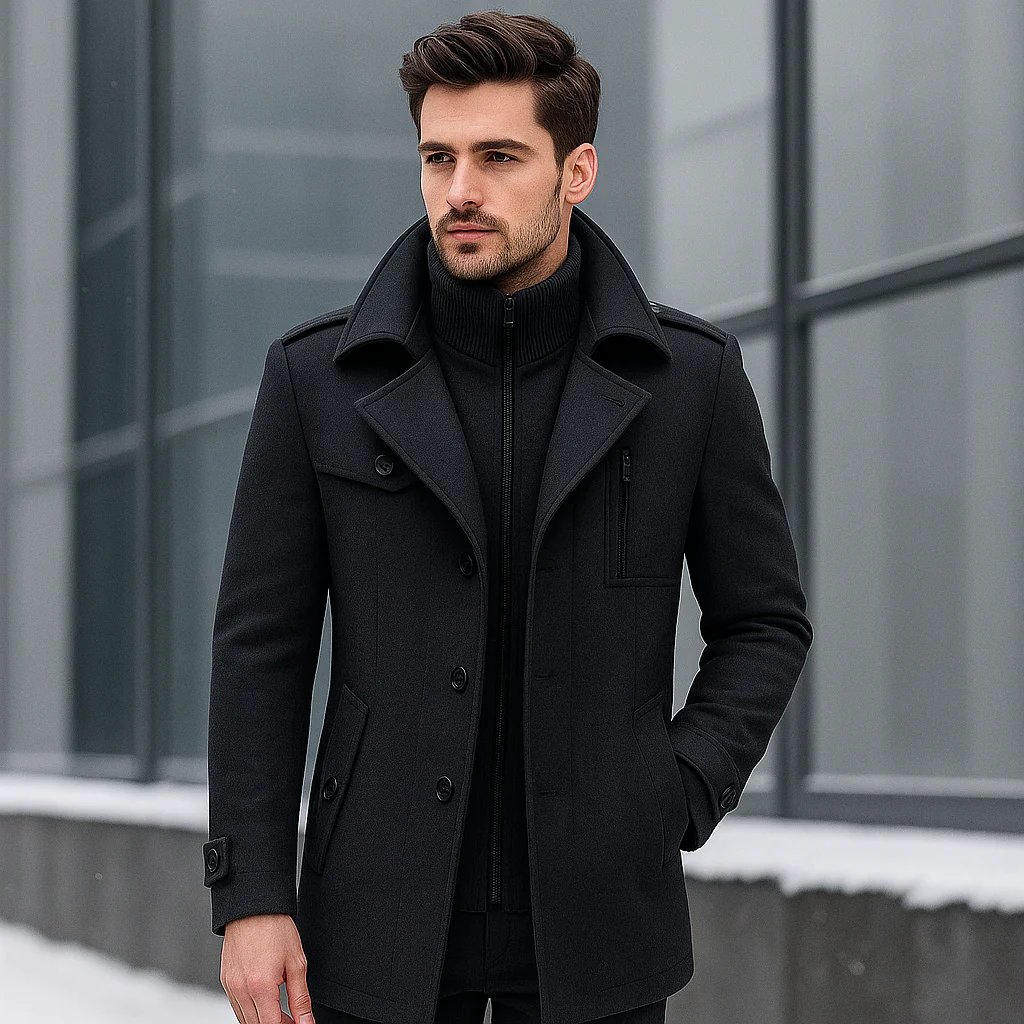 Grayson Veste d'Hiver - Col Double - Élégance Masculine Chaude - Image 3