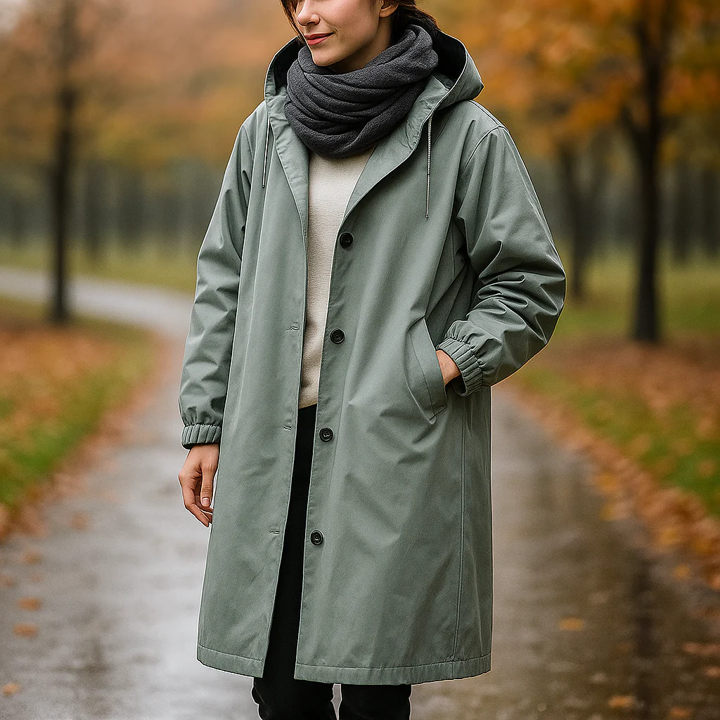 Helena – Manteau Trench Imperméable avec Capuche