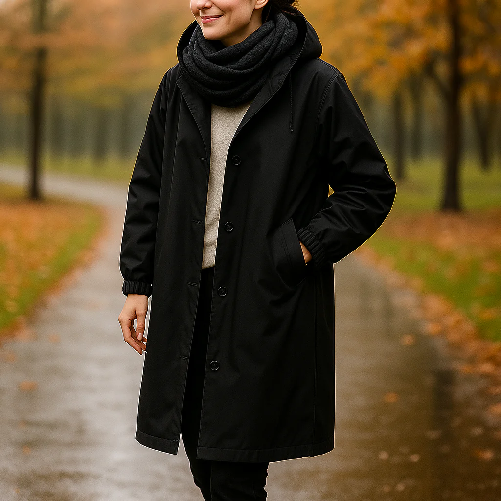 Helena – Manteau Trench Imperméable avec Capuche - Image 2