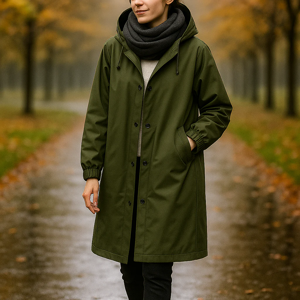 Helena – Manteau Trench Imperméable avec Capuche - Image 3