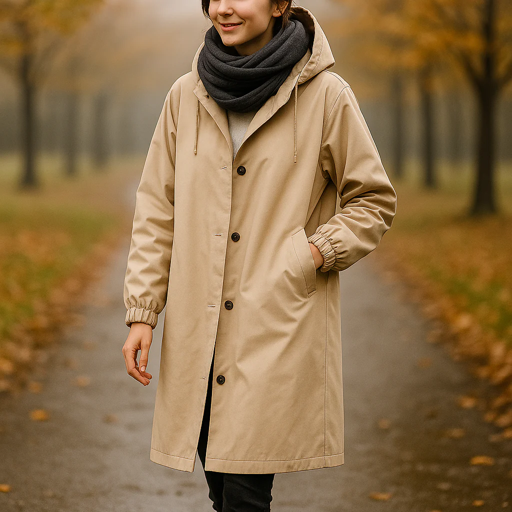 Helena – Manteau Trench Imperméable avec Capuche - Image 5