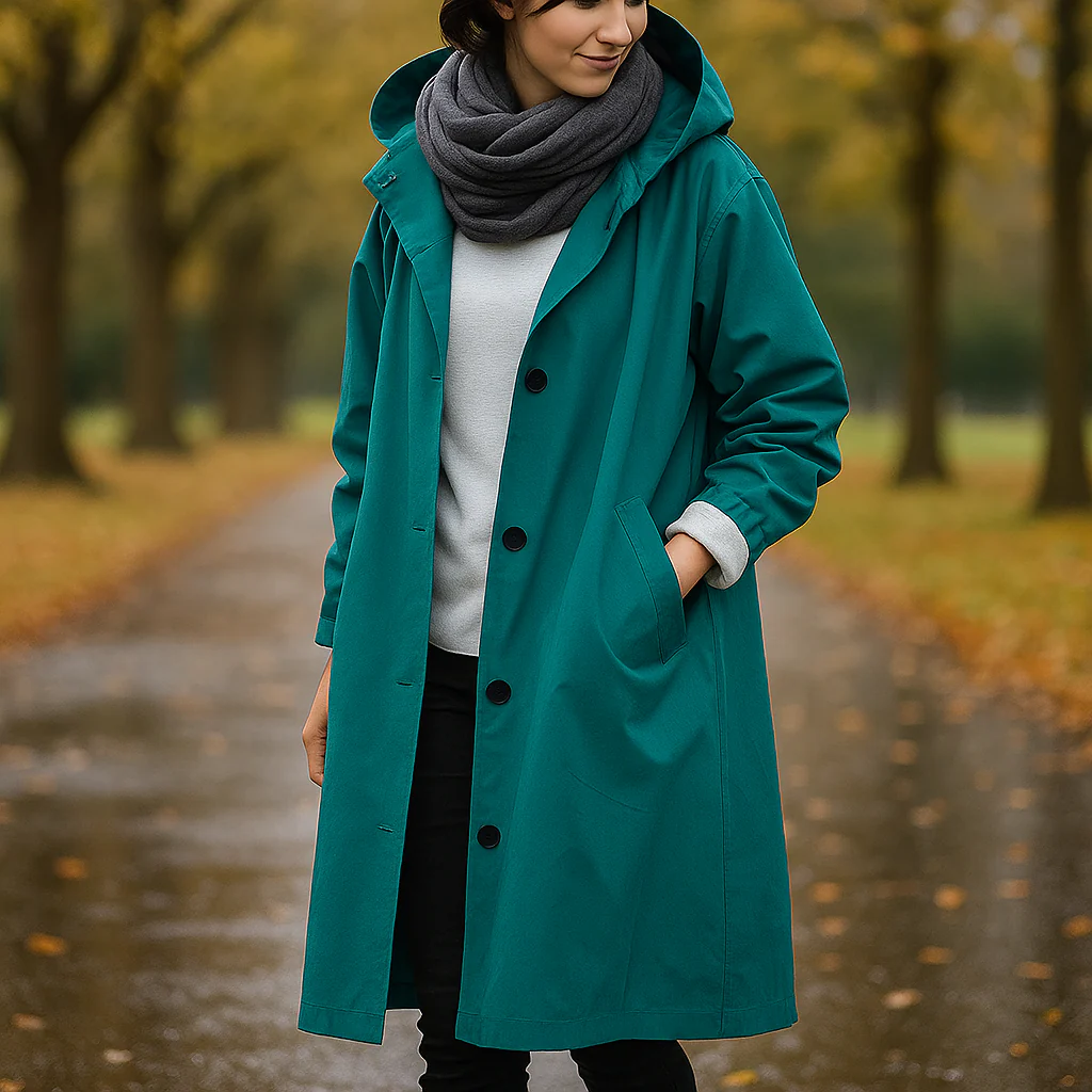 Helena – Manteau Trench Imperméable avec Capuche - Image 7