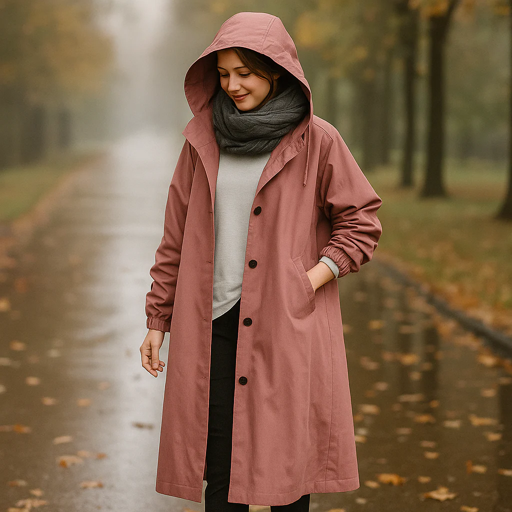 Helena – Manteau Trench Imperméable avec Capuche - Image 8