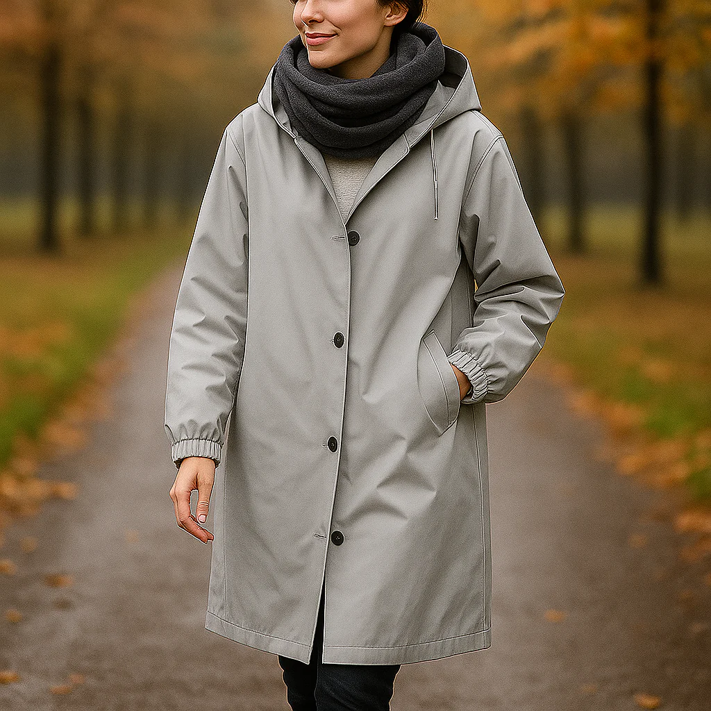 Helena – Manteau Trench Imperméable avec Capuche - Image 9