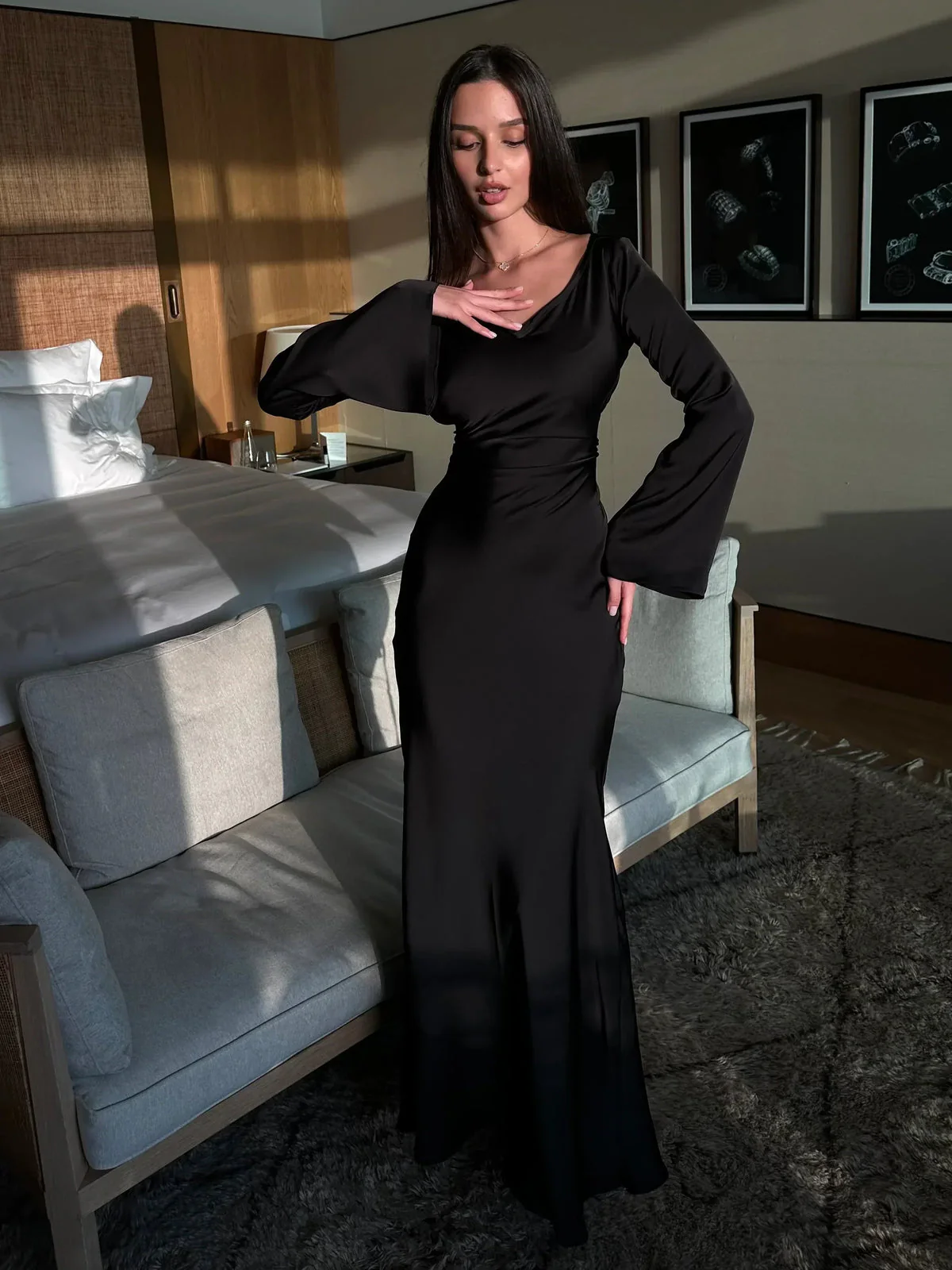Hera - Robe de Soirée Élégante - Manches Longues - Image 7