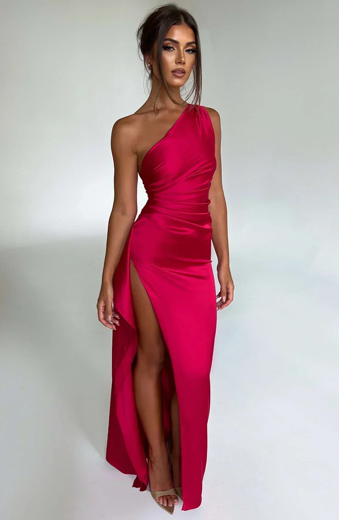 Jaida - Robe de soirée élégante asymétrique fendue femme chic - Image 2
